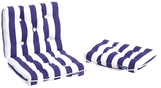 Kapok kussen blauw/wit gestreept dubbel