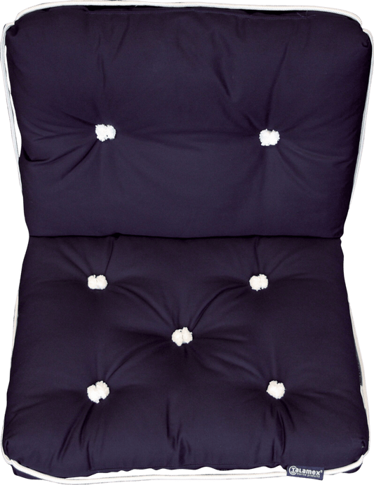 Kapok kussen blauw dubbel
