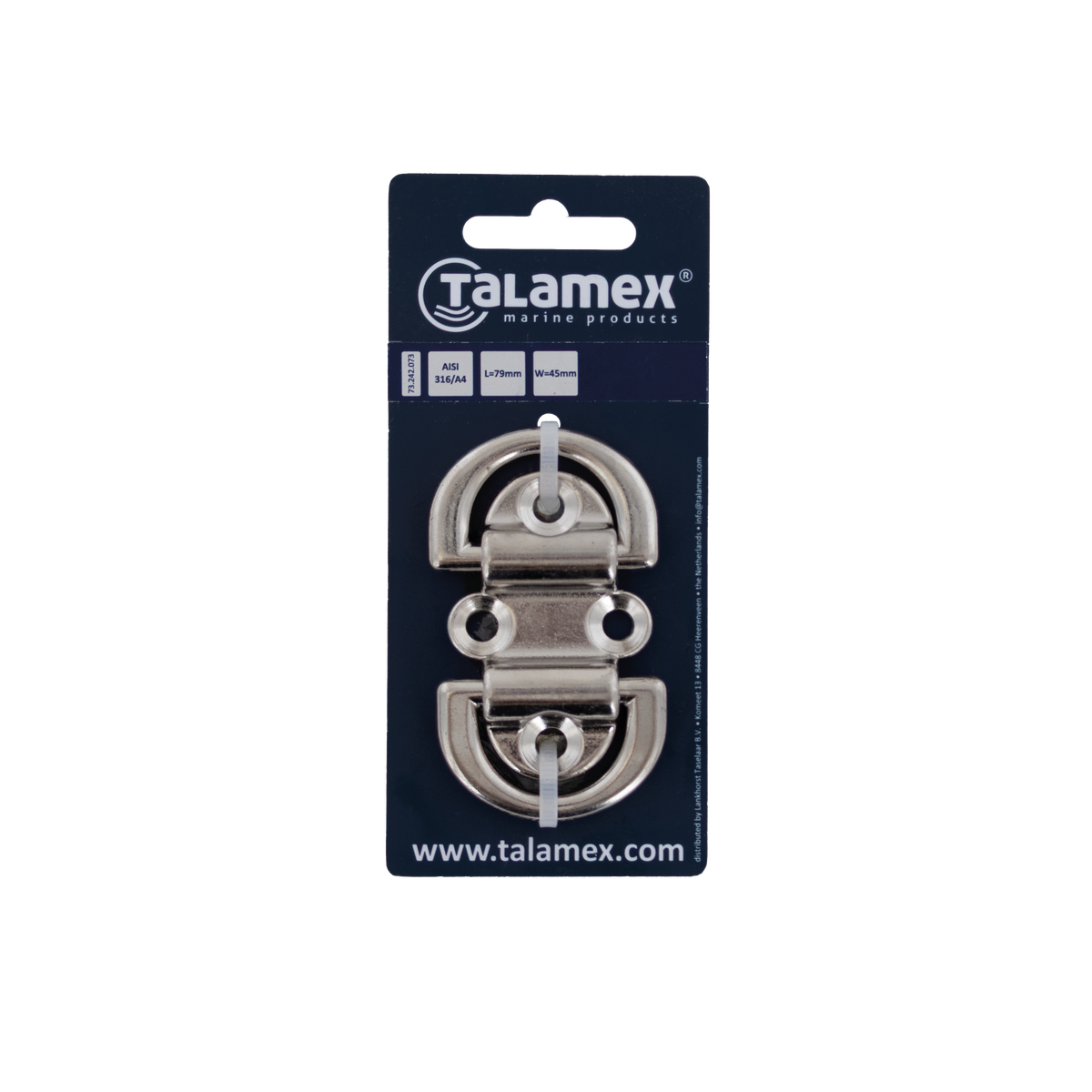 Talamex Scharnierend dekoog dubbel Ø6 mm rvs316 79 x 45 mm