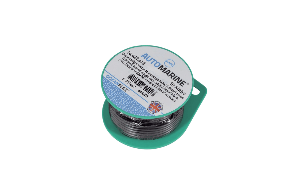 Dunwandige vertinde montage kabel 2.5mm² zwart (5m)