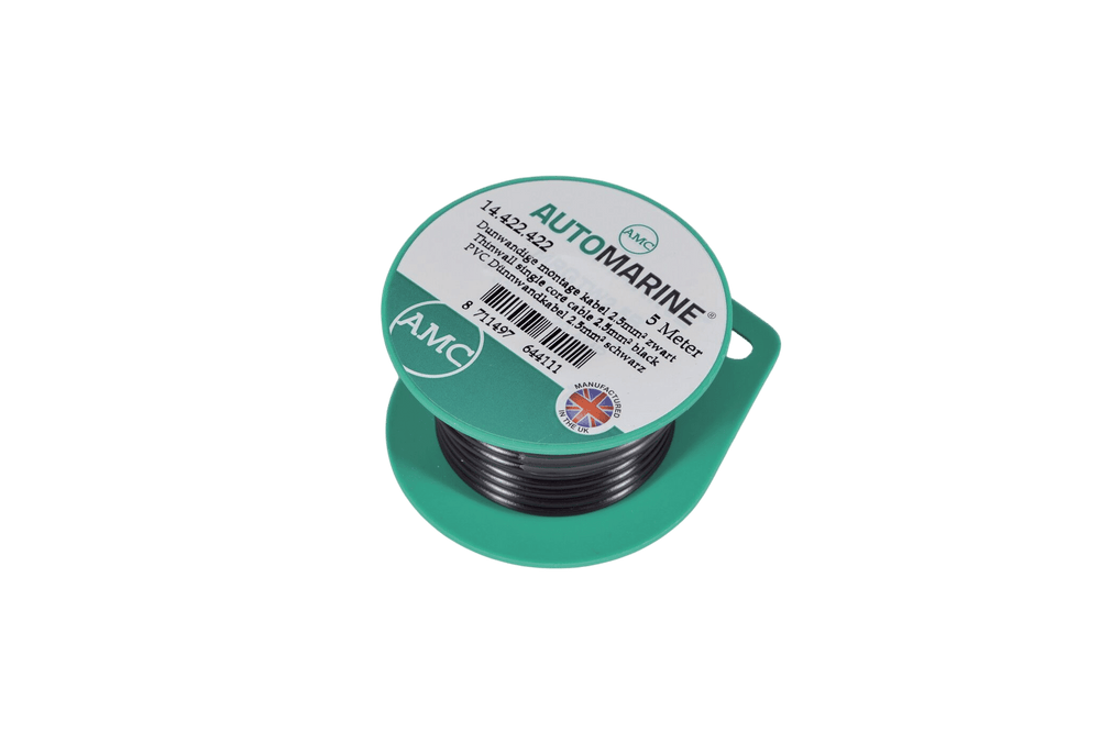 Dunwandige montage kabel 2.5mm² zwart (5m)