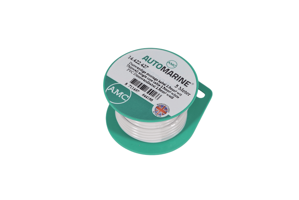 Dunwandige montage kabel 2.5mm² wit (5m)