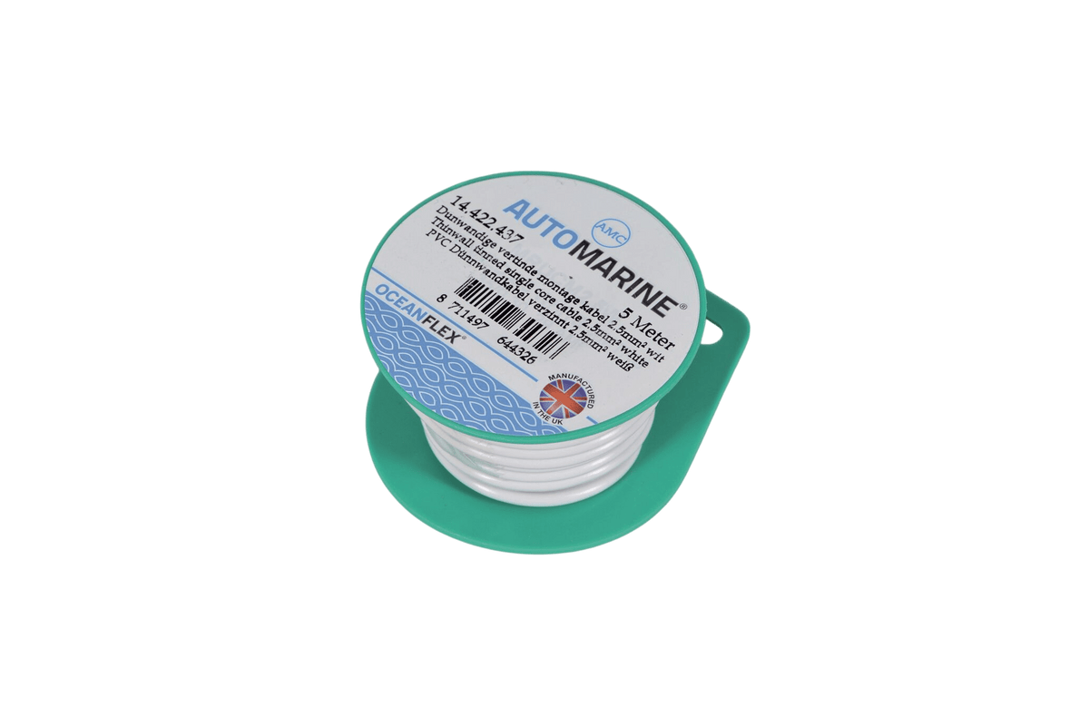 Talamex Dunwandige vertinde montage kabel 2,5 mm² wit (5 m)