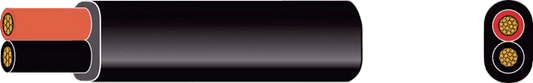 Platte pvc kabel zwart 2x2.50mm² rood/zwart