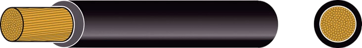 Dunwandige montage kabel 6.0mm² zwart (5m)