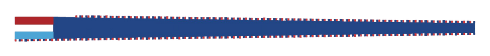 Vleugel blauw 150cm