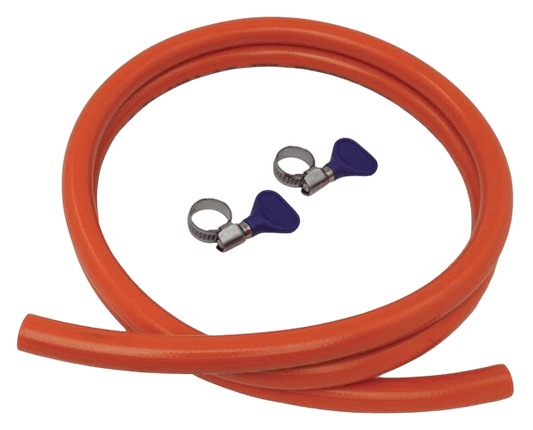 Gasslang thermoplast 8x15mm 10bar 100cm met 2 rvs klemmen