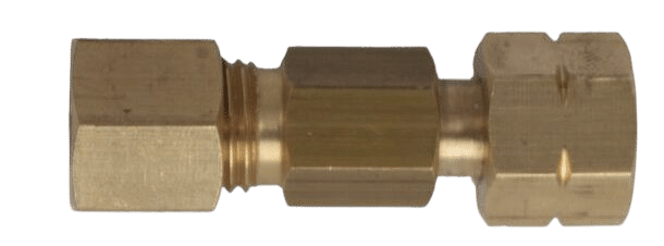 Rechte messing koppeling 8mm knel x ¼ l bi