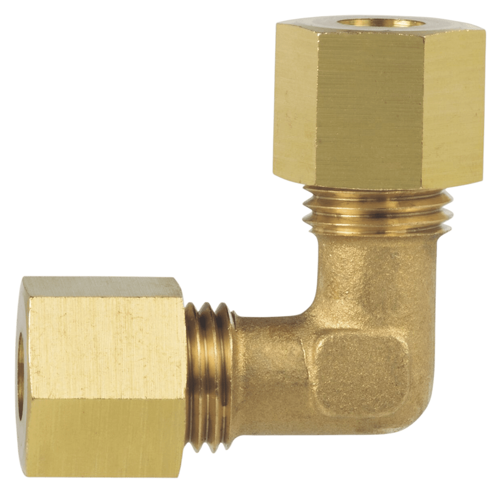 Haakse messing koppeling 8mm knel x 8mm knel