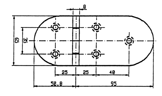 Scharnier rvs 145.8x65mm 90°