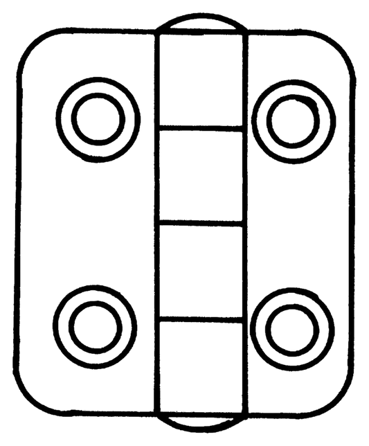 Scharnier rvs 34x38.5x2mm