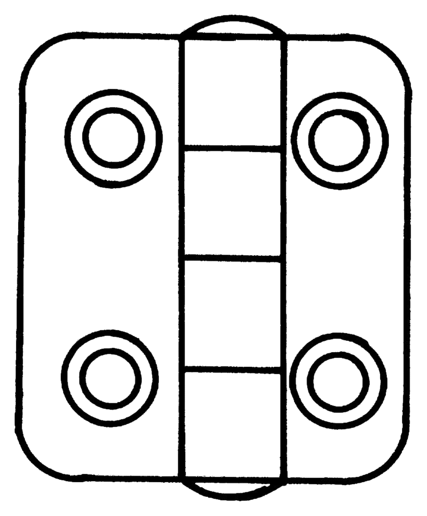 Scharnier rvs 63.5x38.5x2mm