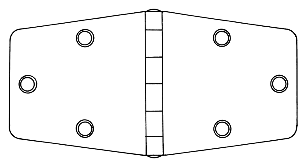 Scharnier rvs 151x74.5x2mm