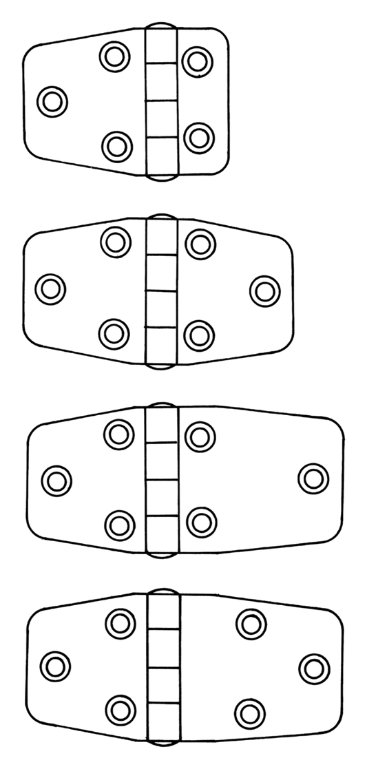 Scharnier rvs 54.5x38.5x2mm