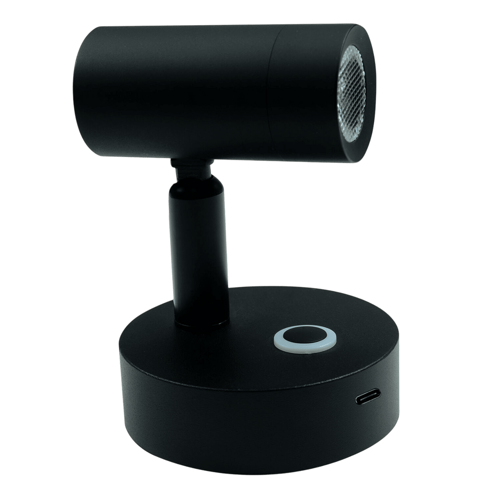 Led wandlamp Helios 10-30V zwart dimbaar met USB-C snellader