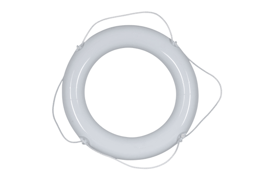 Reddingsboei pvc wit 60cm met witte lijn