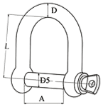 Talamex Brede RVS D-sluiting – 6 mm