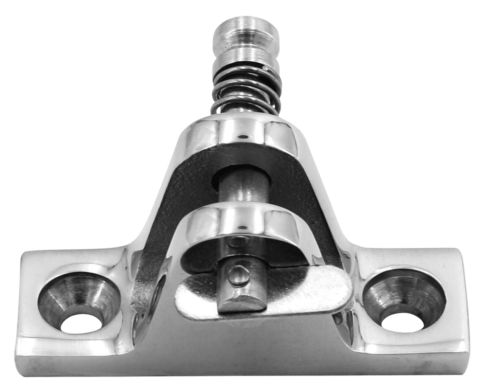Buiskapbeslag RVS dekplaat 90° met dropnose pin