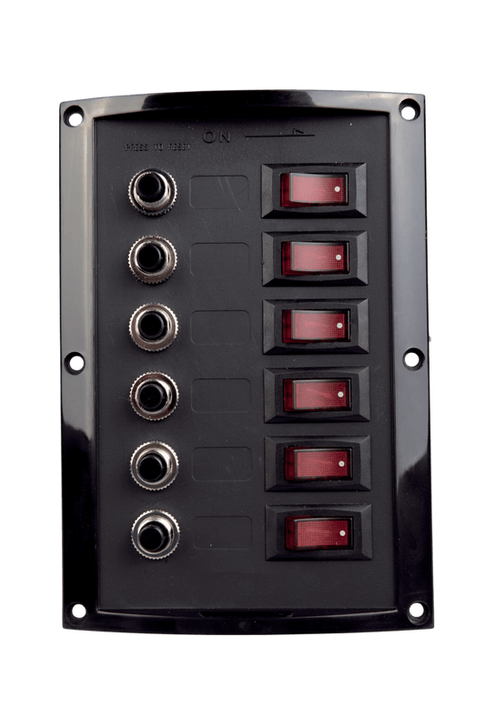 Schakelpaneel met circuitbreaker zwart