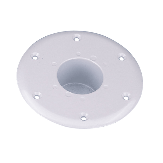 Tafelbasis flush voor conische buis aluminium wit Ø60mm