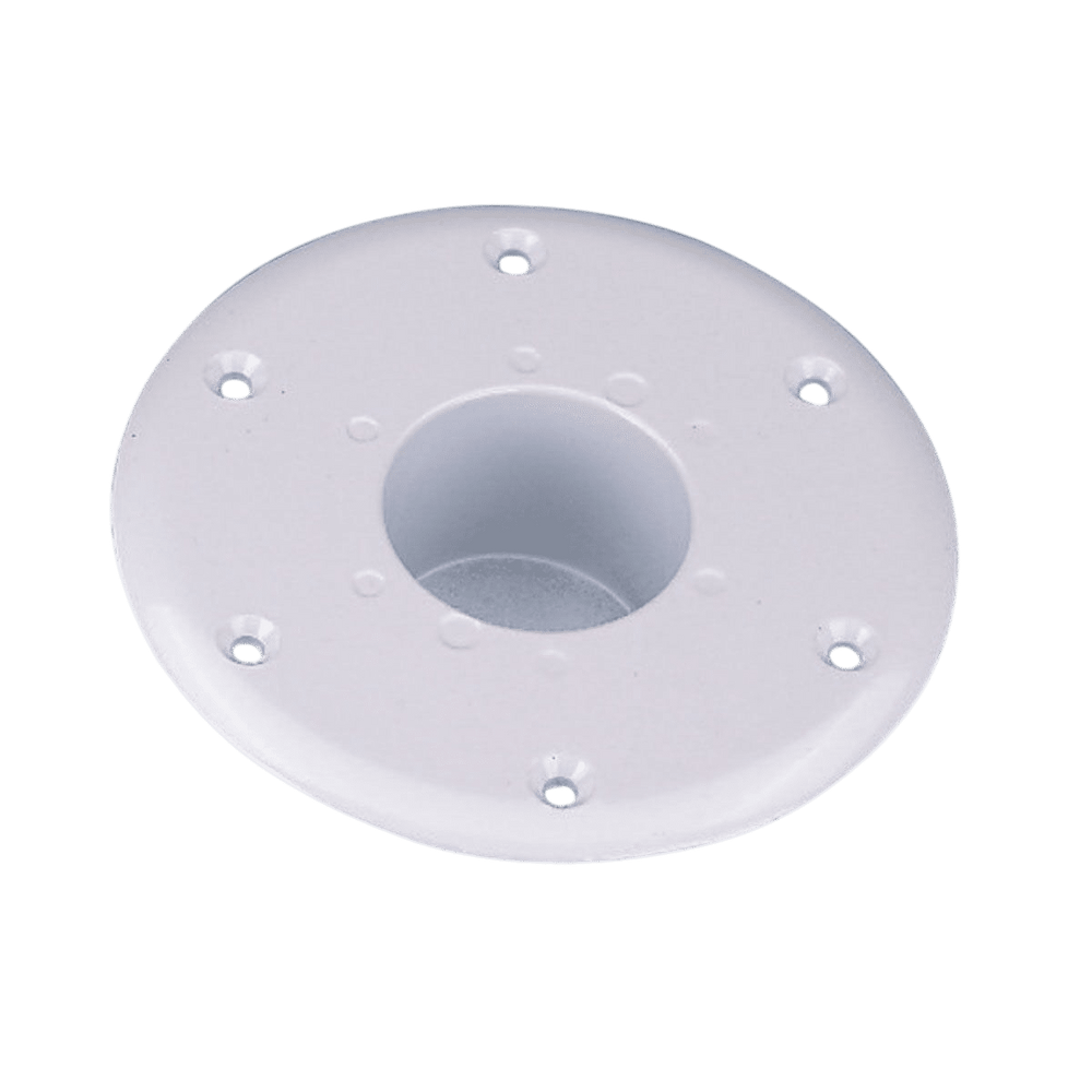 Tafelbasis flush voor conische buis aluminium wit Ø60mm