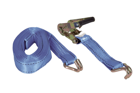 Spanband met ratelgesp &amp; j-haak 38mm 8.0m