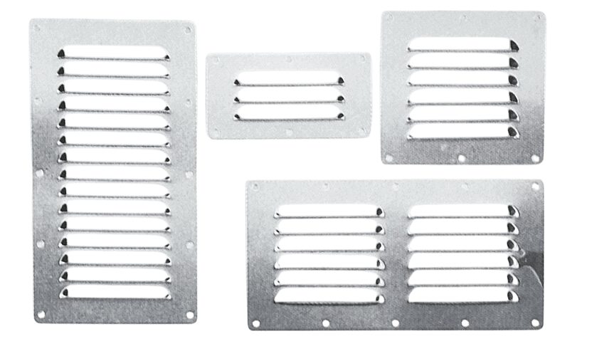 Ventilatierooster rvs 232x128mm