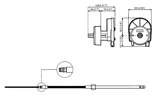M58 stuurkabel 5.80 m