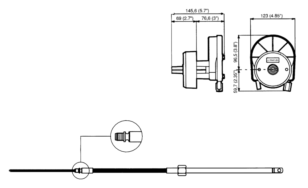 M58 stuurkabel 2.75 m