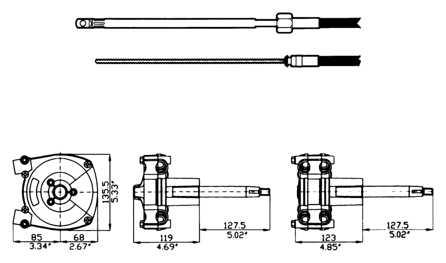 M66 stuurkabel 5.80 m