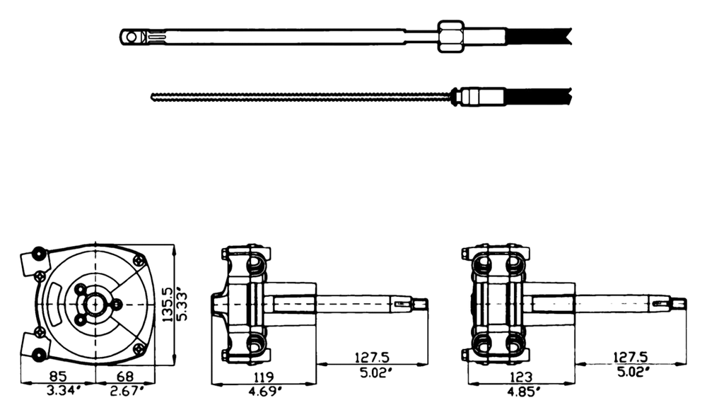 M66 stuurkabel 2.75 m