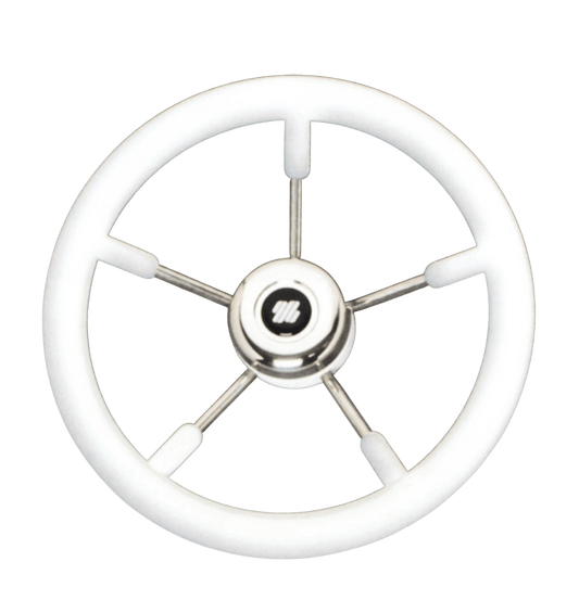 V57 stuurwiel wit/rvs 5-spaaks
