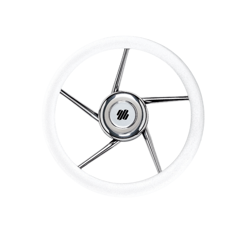 V01 stuurwiel wit/rvs 5-spaaks