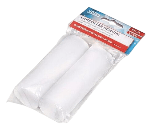 Verfrol schuim 10cm 1 zijde afgerond (2 stuks)