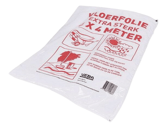 Afdekfolie extra sterk transparant 4x4m