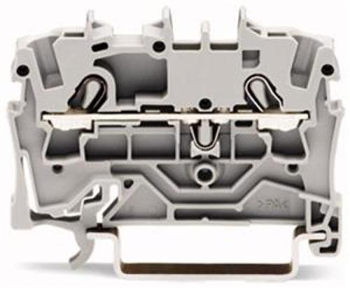 Wago rijgklem 2 draads grijs 4,0mm²