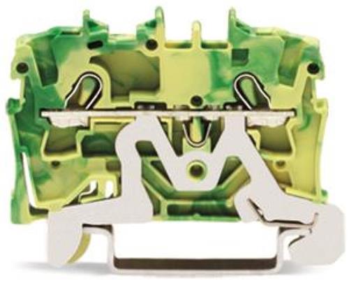 Wago rijgklem 2 draads groen/geel 4,0mm²