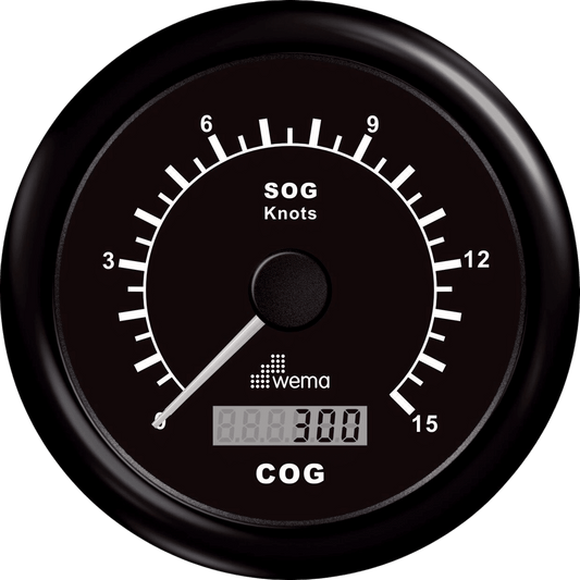 º GPS speedometer 0-15 kn zwart incl. antenne
