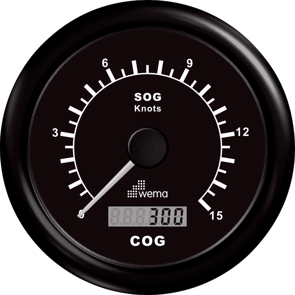 GPS speedometer 0-15 kn zwart incl. antenne