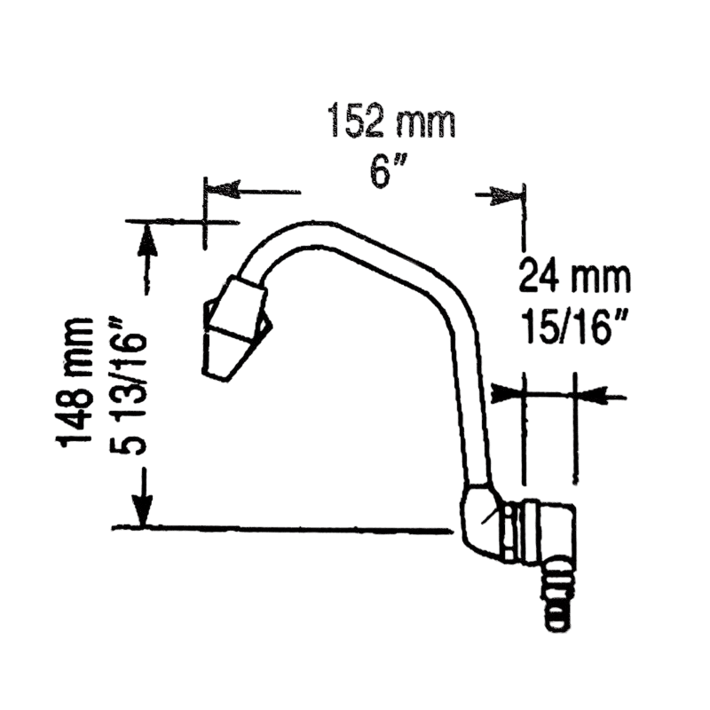FT1276 Uitloop wegklapbaar + kraan