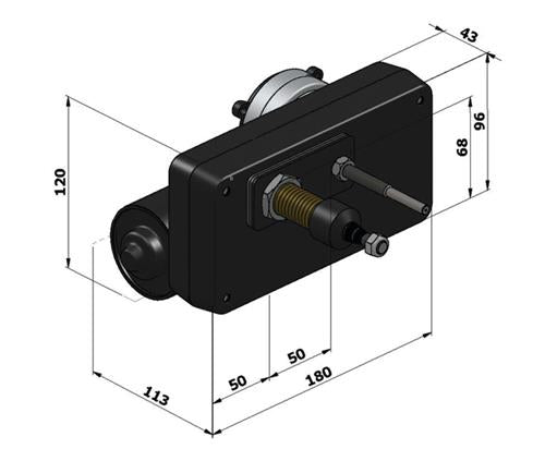 EWT ruitenwisser 223BDS/SC35 12V 75° 23Nm wanddikte 35 enkel massavrij