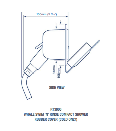 Whale Swim-n-Rinse compacte douche met afdekking RT3000