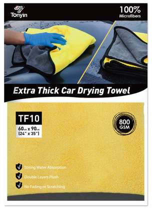 Tonyin Microfiber Coral Velvet Cleaning & Drying Towel – 800 GSM