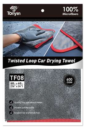 Tonyin Twisted Loop Car Drying Towel – 600 GSM