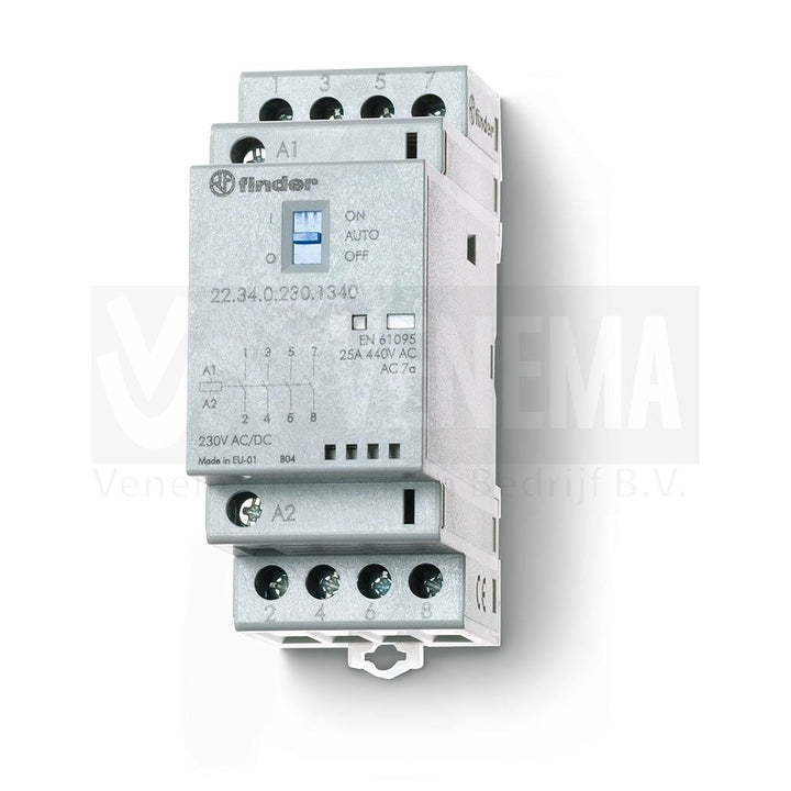 Finder 25A Magneetschakelaar AgSnO2 - 4 maakcontacten