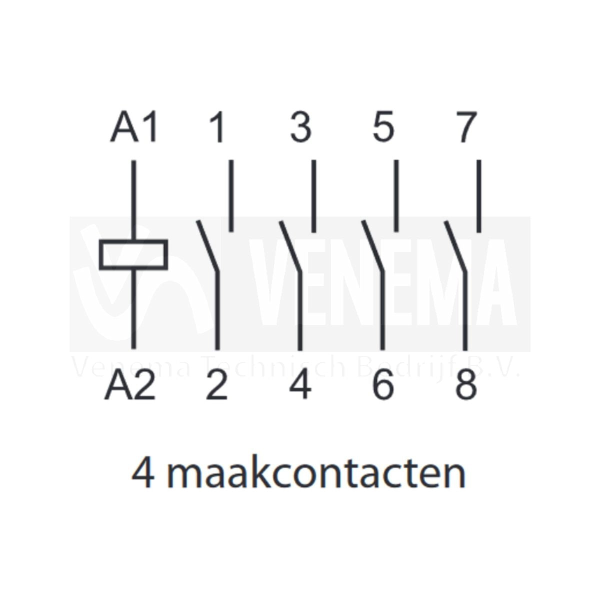 Finder 25A Magneetschakelaar AgNi - 2 maak- + 2 verbreekcontacten – afbeelding 3