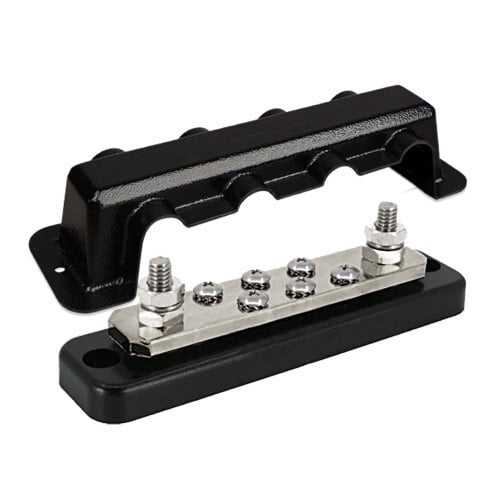 Victron DC Busbar 250A 2P met 6 schroeven en afdekkap