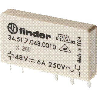 Finder Schakelrelais type 34 1W/6A/24VDC