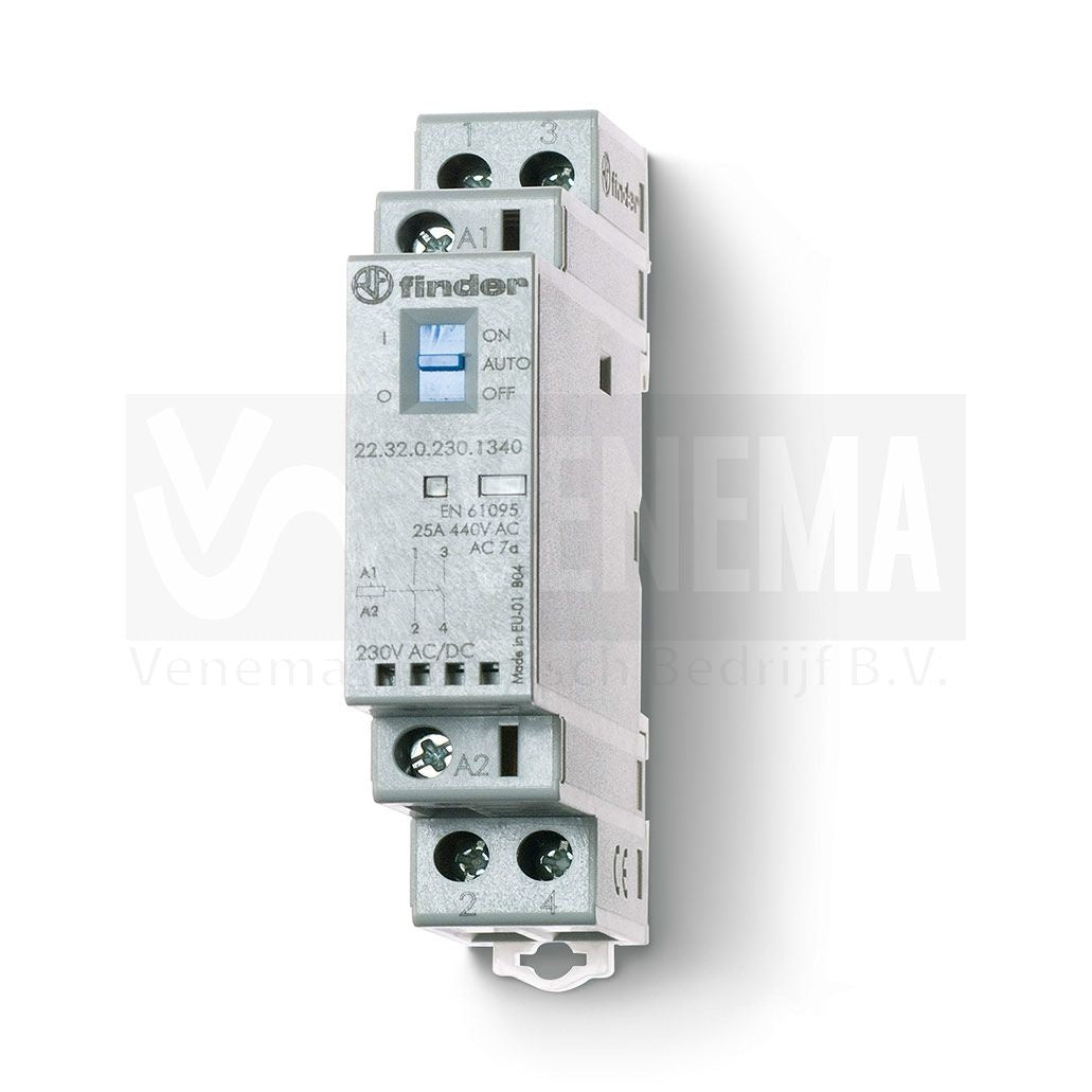 Finder 25A Magneetschakelaar AgNi - 2 contacten – afbeelding 2