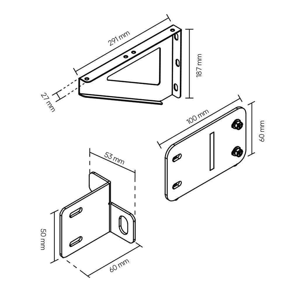 Pytes BK2 muurbrackets voor 2x Pytes V5 – afbeelding 4